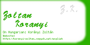 zoltan koranyi business card